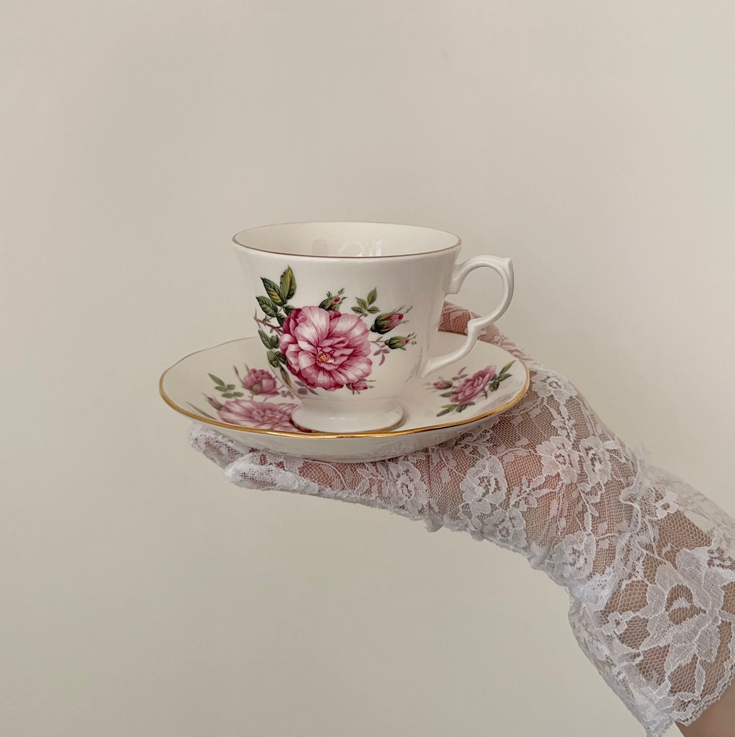 Tea cup and Saucer Pink flowers
