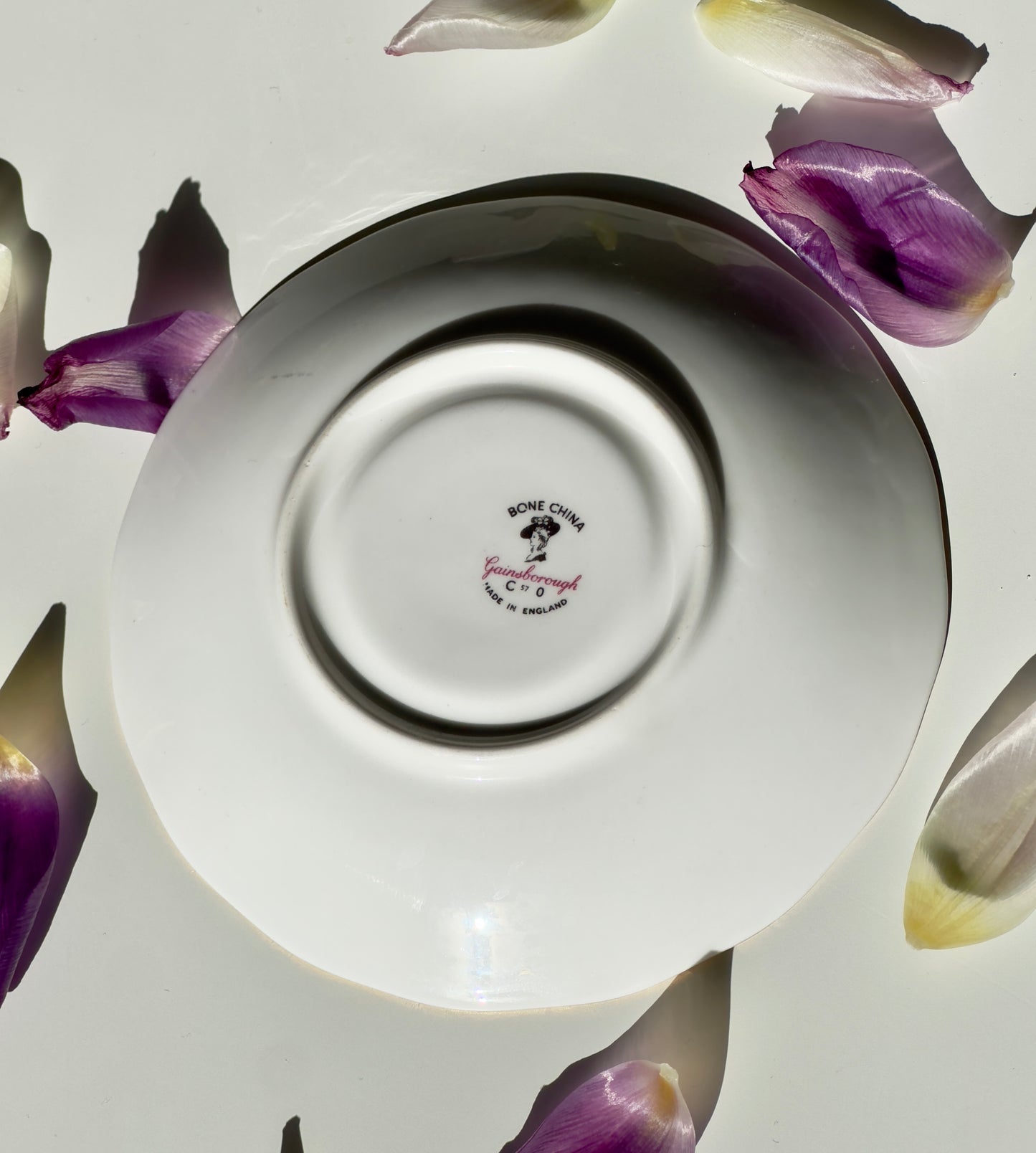 Tasse et soucoupe Vintage fleurs jaunes