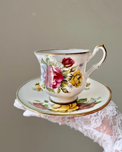 Tasse et soucoupe Floraison Pastel