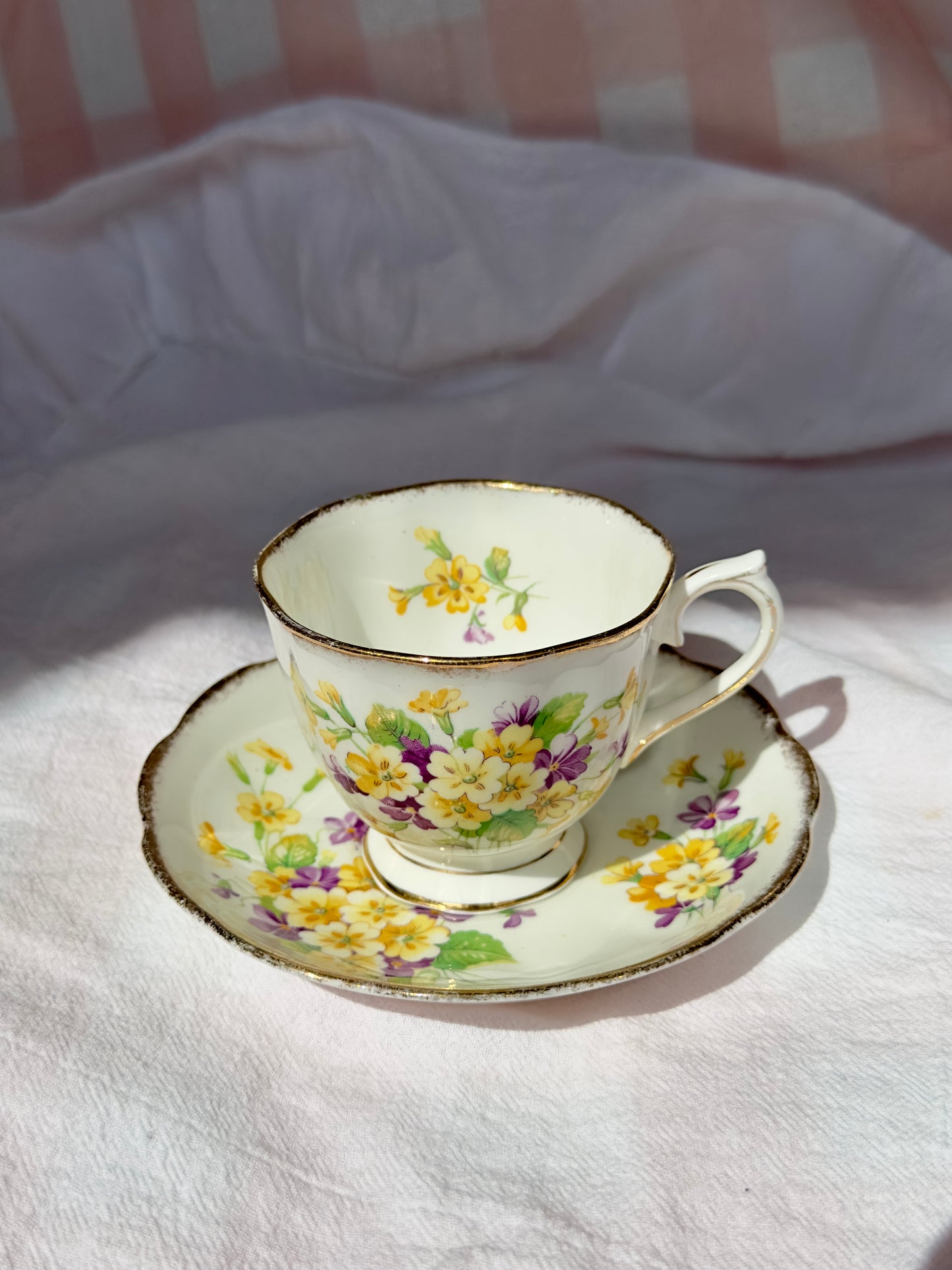 Tasse et soucoupe Royal Albert Primevères