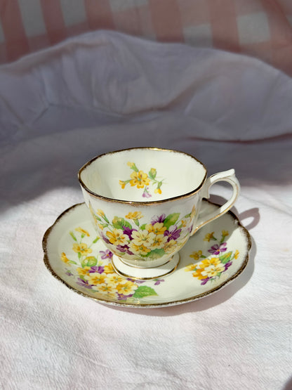 Tasse et soucoupe Royal Albert Primevères