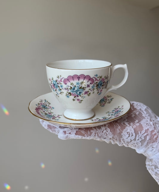 Tasse et soucoupe Vintage Pastels