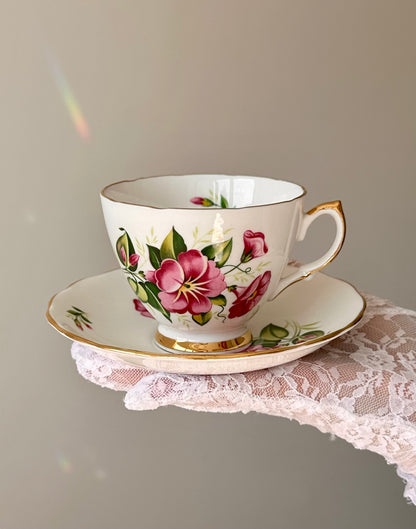 Tasse et soucoupe Éclat de pétunias