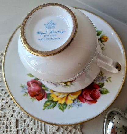 Tasse et soucoupe Floraison Pastel