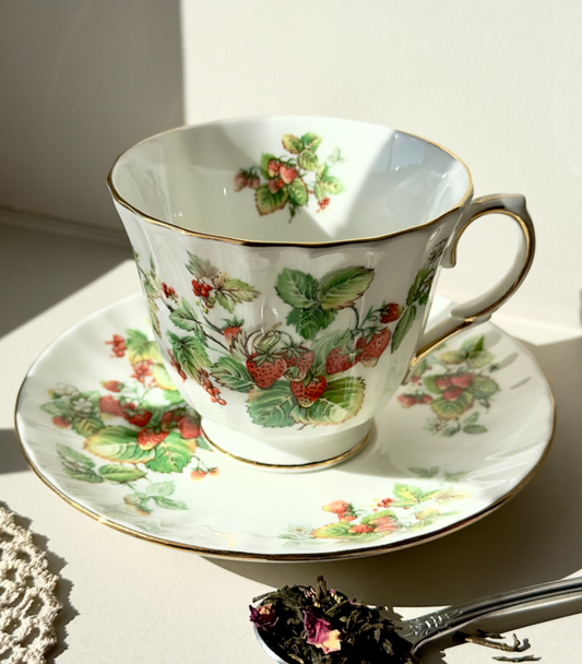 Tasse et soucoupe Fraise (collection fruits)