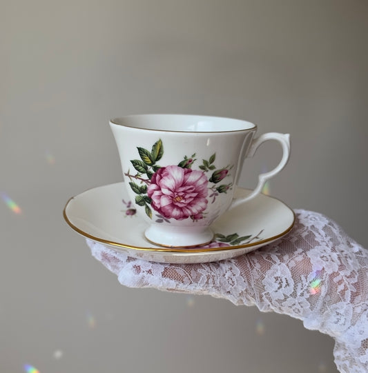 Tea cup and Saucer Pink flowers