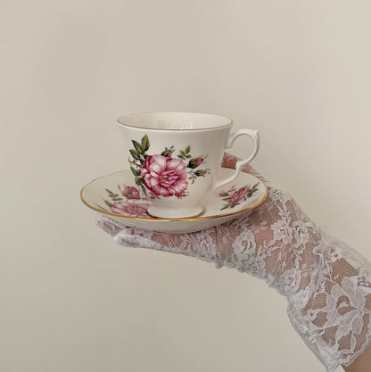 Tea cup and Saucer Pink flowers