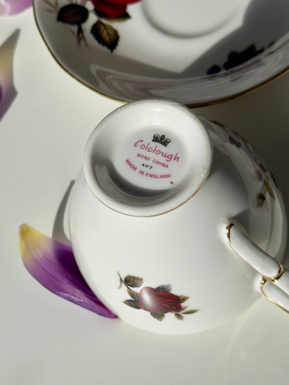 Tea cup and saucer Vintage Bordeaux