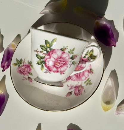 Tea cup and Saucer Pink flowers