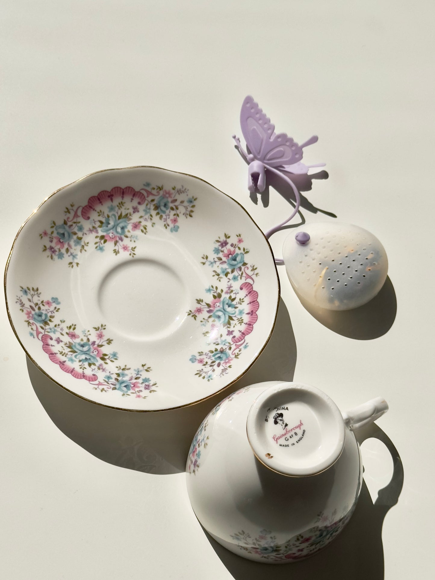 Tasse et soucoupe Vintage Pastels